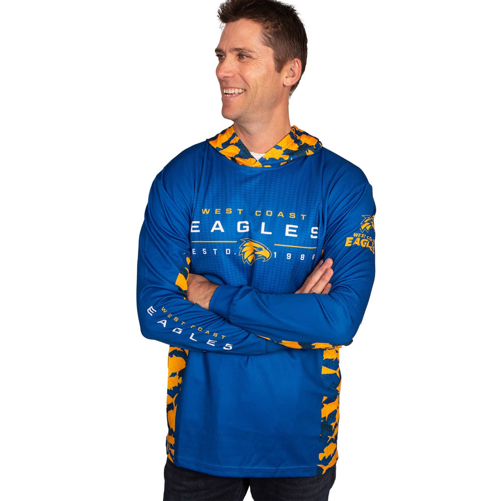 AFL West Coast Eagles 'Reef Runner' Hooded Fishing Shirt - Adult