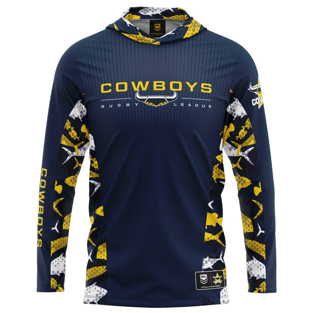 NRL Cowboys 'Reef Runner' Hooded Fishing Shirt - Adult