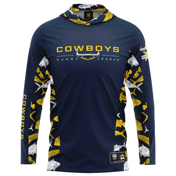 NRL Cowboys 'Reef Runner' Hooded Fishing Shirt - Youth