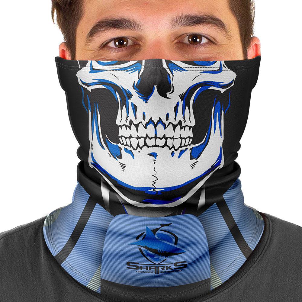 NRL Sharks 'Skull-Face' Multi-Purpose Scarf | Ashtabula