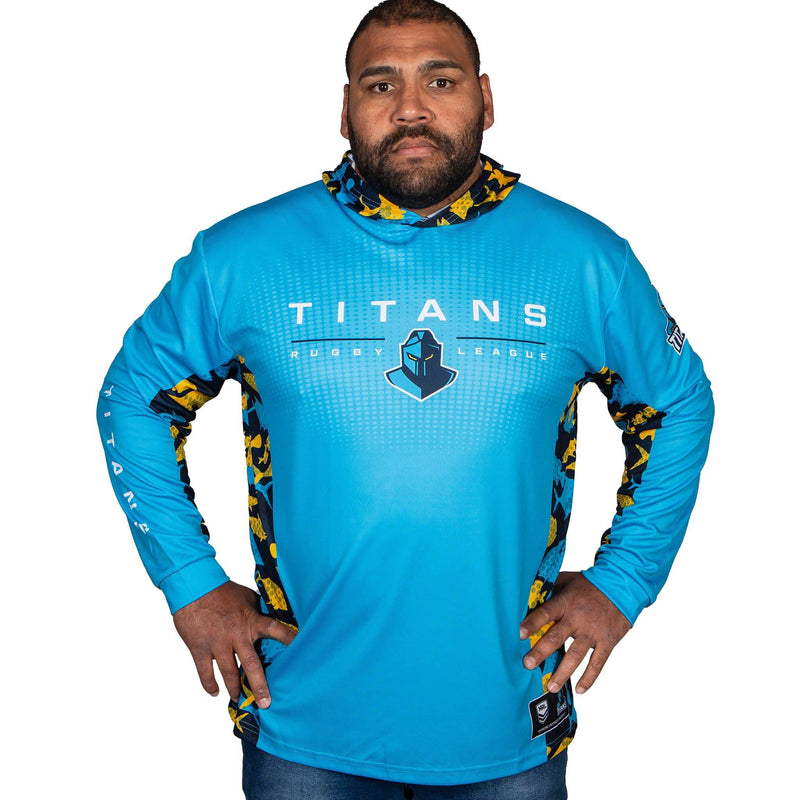NRL Titans 'Reef Runner' Hooded Fishing Shirt - Adult