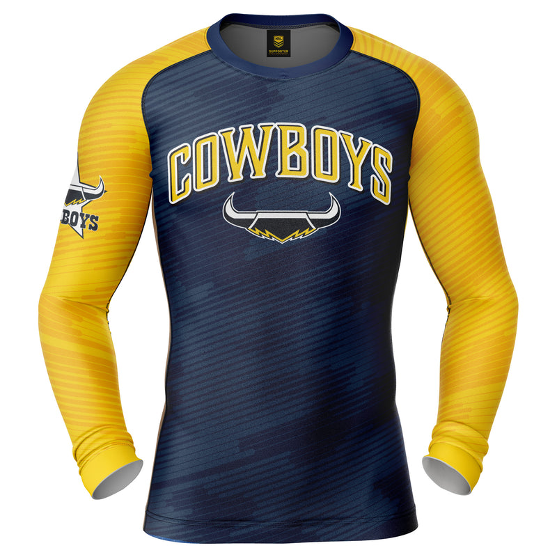 NRL Cowboys 'Barrel' Rash Vest  - Adult